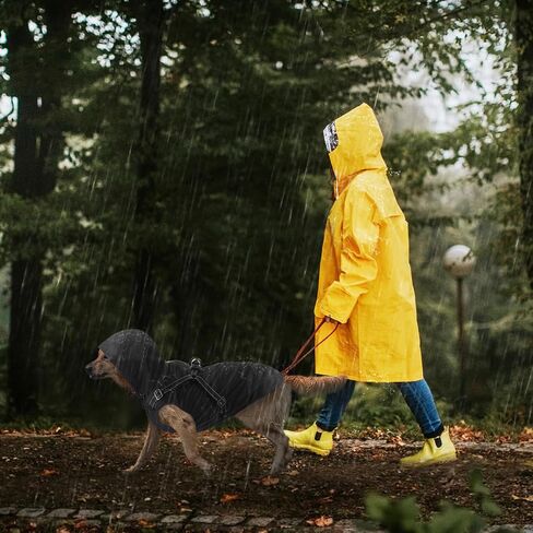 Mosucoirl Dog Raincoat Waterproof Dog Hoodie Reflective Dog Raincoat Hooded Adjustable Rain Jacket for Small Medium Large Dogs Puppies (Red, XL) in Saudi Arabia