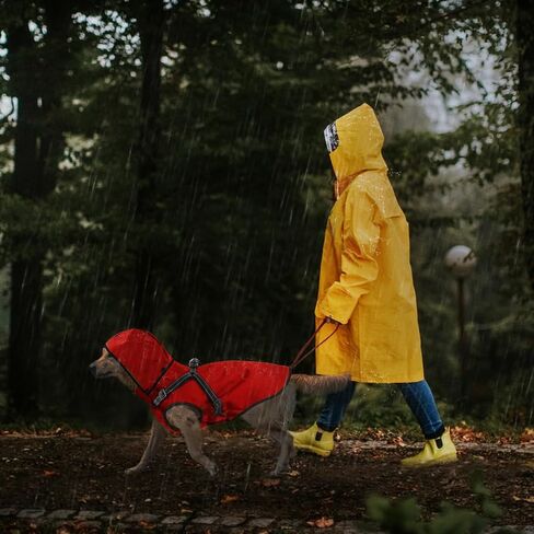 Mosucoirl Dog Raincoat Waterproof Dog Hoodie Reflective Dog Raincoat Hooded Adjustable Rain Jacket for Small Medium Large Dogs Puppies (Red, XL) in Saudi Arabia