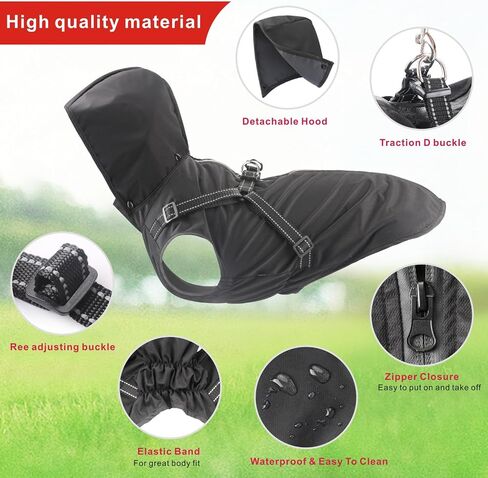 Mosucoirl Dog Raincoat Waterproof Dog Hoodie Reflective Dog Raincoat Hooded Adjustable Rain Jacket for Small Medium Large Dogs Puppies (Red, XL) in Saudi Arabia