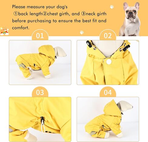 Dog Waterproof Raincoat Jacket Lightweight Four Feet Full Body Hooded with Reflective Strip, Leash Hole for Small Medium Girl Dogs (Pink, L) in Saudi Arabia