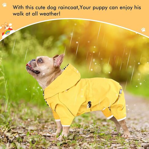 Dog Waterproof Raincoat Jacket Lightweight Four Feet Full Body Hooded with Reflective Strip, Leash Hole for Small Medium Girl Dogs (Pink, L) in Saudi Arabia