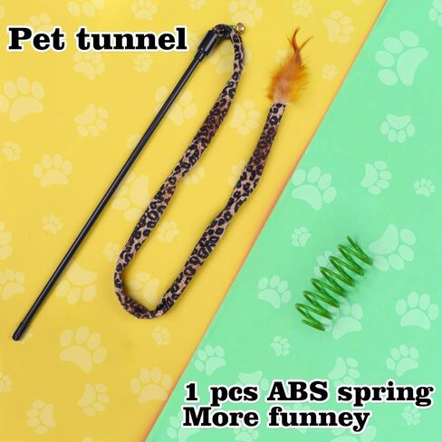 Cat Tunnels - Cat Play Tunnel for Indoor Cats, Cat Toy with Cat Teaser & Spring, Collapsible Tunnel Tube, 12 inches Diameter, Grey in Saudi Arabia