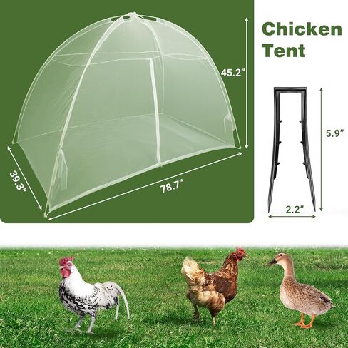78 × 39 بوصة حظيرة دجاج محمولة، جدران شبكية كبيرة، خيمة دجاج قابلة للتنفس، روضة دجاج، قفص دجاج للحيوانات الأليفة للدواجن والأرنب in Kuwait
