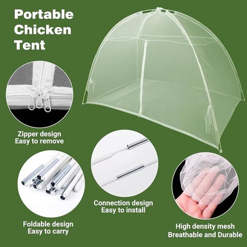 78 × 39 بوصة حظيرة دجاج محمولة، جدران شبكية كبيرة، خيمة دجاج قابلة للتنفس، روضة دجاج، قفص دجاج للحيوانات الأليفة للدواجن والأرنب in Kuwait