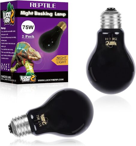 LUCKY HERP Reptile Heat Lamp 50W 2 Pack, Reptile Night Heat Bulb, Reptiles & Amphibians Basking Spot Light Bulb for Bearded Dragon, Lizard, Snake, Turtle, Chameleon in Saudi Arabia