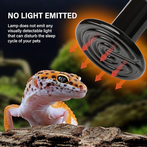 HealSmart مصباح الحرارة الزواحف 150 واط 2-حزمة باعث الحرارة السيراميك، لا المصابيح الحرارية التي ينبعث منها الضوء للبرمائيات الحيوانات الأليفة حاضن حظيرة احتضان الدجاج، سحلية التنين الملتحي السلاحف ثعبان Terrarium in Kuwait