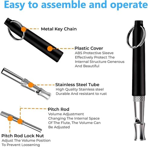 2PCS Ultrasonic Dog Whistle - Dog Whistle to Stop Barking Neighbors Dog, Dog Whistle to Make Dogs Come to You, Silent Dog Whistle Training for Recall, Dog Whistle to Scare Dogs Away (Black&White) in Saudi Arabia