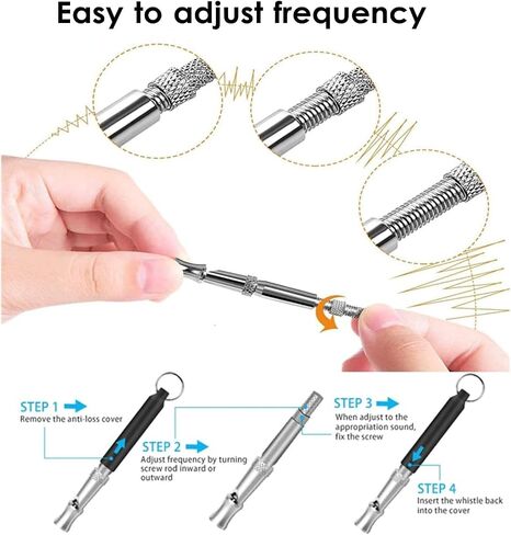 2PCS Ultrasonic Dog Whistle - Dog Whistle to Stop Barking Neighbors Dog, Dog Whistle to Make Dogs Come to You, Silent Dog Whistle Training for Recall, Dog Whistle to Scare Dogs Away (Black&White) in Saudi Arabia
