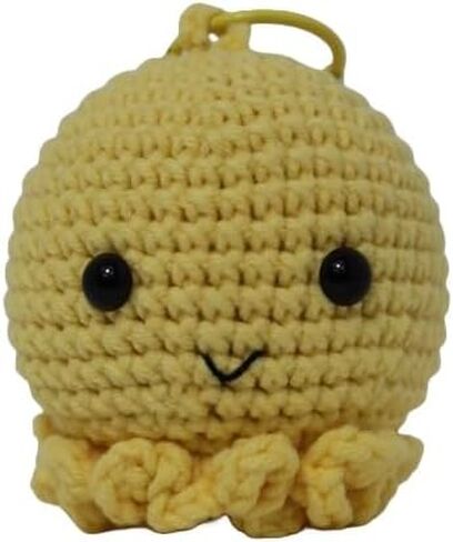 Yellow Octopus Handmade Crochet Keychain Key Ring Purse Handbag Pendant Backpack Charm Keys Wallet Car Keys Accessory for Women Girls Boys Men in Saudi Arabia