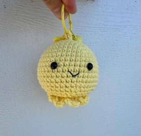 Yellow Octopus Handmade Crochet Keychain Key Ring Purse Handbag Pendant Backpack Charm Keys Wallet Car Keys Accessory for Women Girls Boys Men in Saudi Arabia