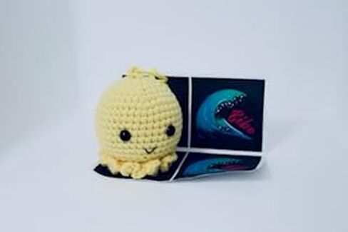 Yellow Octopus Handmade Crochet Keychain Key Ring Purse Handbag Pendant Backpack Charm Keys Wallet Car Keys Accessory for Women Girls Boys Men in Saudi Arabia