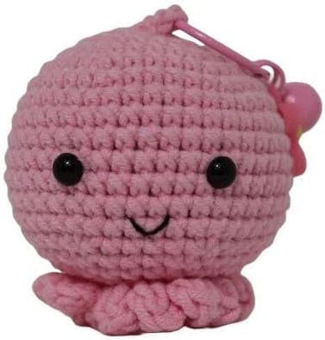 Yellow Octopus Handmade Crochet Keychain Key Ring Purse Handbag Pendant Backpack Charm Keys Wallet Car Keys Accessory for Women Girls Boys Men in Saudi Arabia