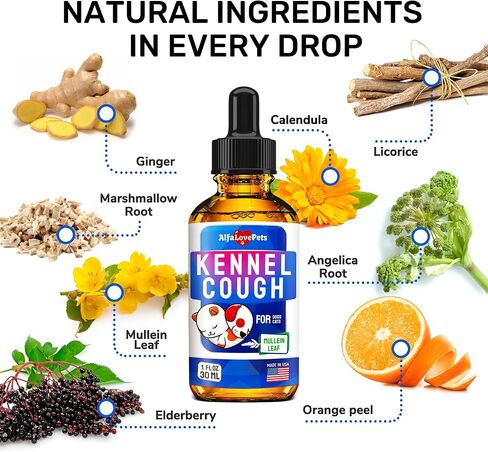 Dog and Cat Cough ✿ Kennel Cough ✿ Cat and Dog Cough Supplement ✿ Cough Drops for Dogs and Cats ✿ Natural Composition ✿ 1 Oz in Saudi Arabia