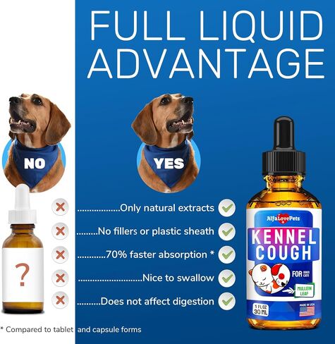 Dog and Cat Cough ✿ Kennel Cough ✿ Cat and Dog Cough Supplement ✿ Cough Drops for Dogs and Cats ✿ Natural Composition ✿ 1 Oz in Saudi Arabia
