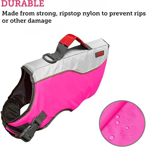 Water Float Dog Flotation Life Jacket Vest, Swimming Float Aid with Safety Handle, Adjustable Comfortable Durable Preserver High Buoyancy Coat (Pink, Large) in Saudi Arabia