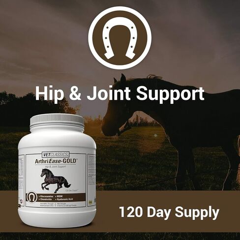 Vet Classics ArthriEase-Gold Joint Support for Horses - Powder Health Supplement for Horses – Alleviates Aches and Discomfort – For Flexibility, Healthy Joint Function – Antioxidants 2 lb. 4 Oz.Powder in Kuwait