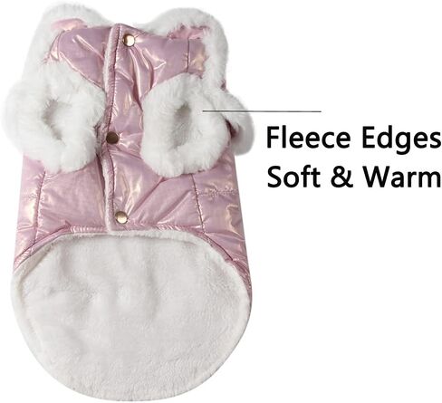 Vecomfy Shawl Dog Coat for Small Dogs Fleece Lining Warm Dog Jackets for Winter Pink M in Kuwait