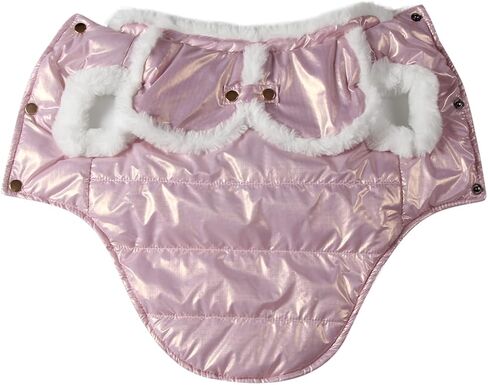 Vecomfy Shawl Dog Coat for Small Dogs Fleece Lining Warm Dog Jackets for Winter Pink M in Kuwait