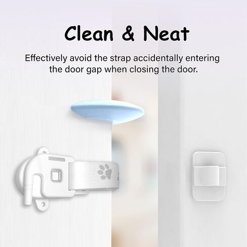 Adjustable Door Strap and Latch, Textile Cat door Latch to Keep Dog Out of Litter Box, Economical Alternative of Pet Gates and Interior Cat Door, Magnetic with Stopper 2 Packs in Saudi Arabia