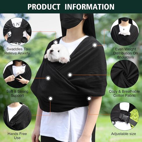 Dog Carriers for Small Dogs,Adjustable Size,Hands Free Cat Carrier,Cat Sling,Double Shoulder Strap Design,Freeing Hands and Reducing Back Pain,with Dog Training Bag and Training Clicker in Saudi Arabia