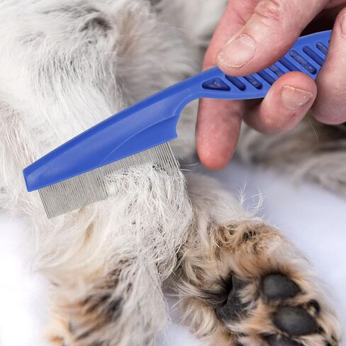 6 Pack Flea Lice Comb for Dogs Cats, Pet Tear Stain Remover Grooming Comb with Rounded Metal Teeth for Small, Medium & Large Pets, Blue in Saudi Arabia
