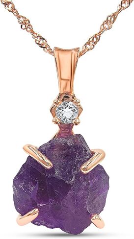 Raw Gemstone Crystal Pendant Chain and Clear Quartz Necklace, Birthstone Gift for her, Mothers day, Christmas, Anniversary, Birthday Gift, Uniquelan Jewelry (Carnelian, rose-gold) in Saudi Arabia