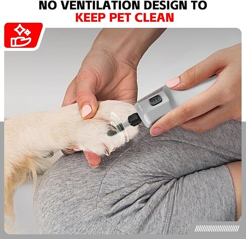 Dog Nail Grinder - Rechargeable Pet Nail Grinder, Electric Upgraded 5 Speed w LED Lights Cordless Dog Nail Trimmer Kit, 40 Accessories Pet Dog Claw Care Kit for Dogs Cats and Small Medium Animals Grey in Saudi Arabia