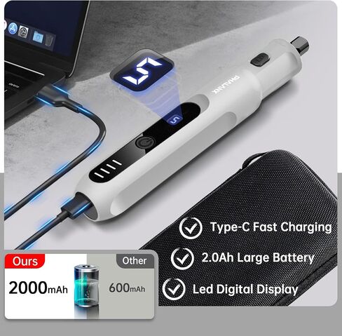 Dog Nail Grinder - Rechargeable Pet Nail Grinder, Electric Upgraded 5 Speed w LED Lights Cordless Dog Nail Trimmer Kit, 40 Accessories Pet Dog Claw Care Kit for Dogs Cats and Small Medium Animals Grey in Saudi Arabia