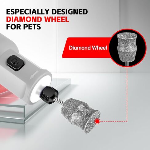 Dog Nail Grinder - Rechargeable Pet Nail Grinder, Electric Upgraded 5 Speed w LED Lights Cordless Dog Nail Trimmer Kit, 40 Accessories Pet Dog Claw Care Kit for Dogs Cats and Small Medium Animals Grey in Saudi Arabia