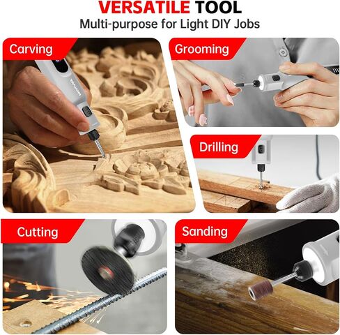 Dog Nail Grinder - Rechargeable Pet Nail Grinder, Electric Upgraded 5 Speed w LED Lights Cordless Dog Nail Trimmer Kit, 40 Accessories Pet Dog Claw Care Kit for Dogs Cats and Small Medium Animals Grey in Saudi Arabia