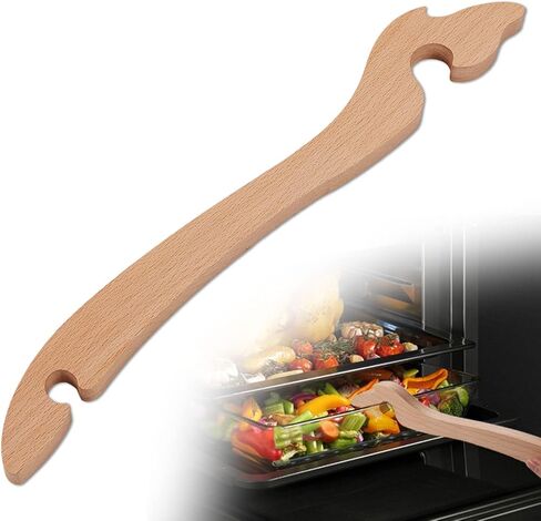 Wooden Oven Rack Puller, Practical Oven Puller Stick Oven Puller Pusher Tool for Toaster Oven Air Fryer Prevent Burns Baking Kitchen Appliances in Kuwait