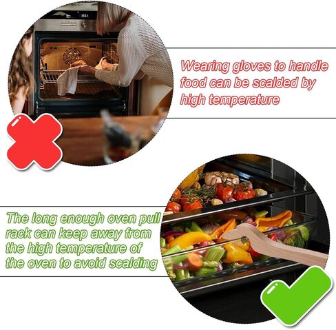 Wooden Oven Rack Puller, Practical Oven Puller Stick Oven Puller Pusher Tool for Toaster Oven Air Fryer Prevent Burns Baking Kitchen Appliances in Kuwait