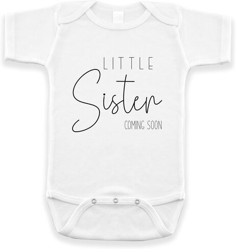 Little Sister Coming Soon - Pregnancy Announcement Infant Bodysuit - Gender Reveal Suprise (White) in Saudi Arabia