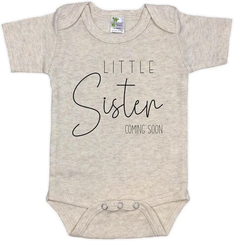 Little Sister Coming Soon - Pregnancy Announcement Infant Bodysuit - Gender Reveal Suprise (White) in Saudi Arabia