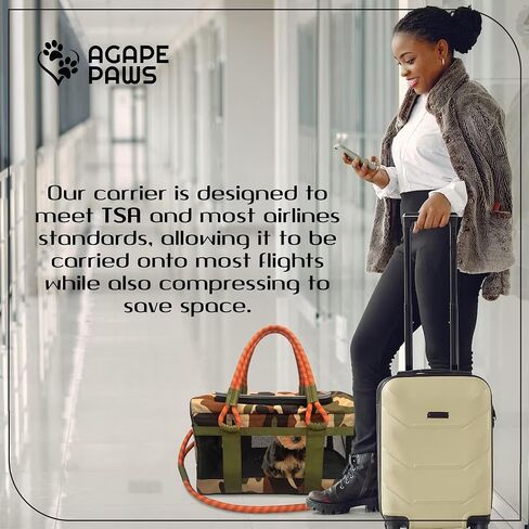 Airline Approved PET Carrier I Up to 20 lbs. Soft Sided Large Cat Carrier I Small Dog Carrier for Airplane I Collapsable I Stress Free Travel TSA Compliant I Kitten Carrier in Saudi Arabia
