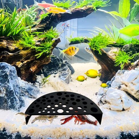 WishLotus Shrimp Hides for Aquarium, Shrimp Cave with Holes, Shrimp Hide for Aquarium Fish Tanks Shrimp Ponds Breeding Tanks, Hideout for Shrimp & Small Aquarium Fish (Black) in Saudi Arabia