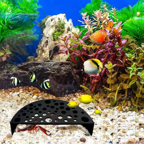 WishLotus Shrimp Hides for Aquarium, Shrimp Cave with Holes, Shrimp Hide for Aquarium Fish Tanks Shrimp Ponds Breeding Tanks, Hideout for Shrimp & Small Aquarium Fish (Black) in Saudi Arabia