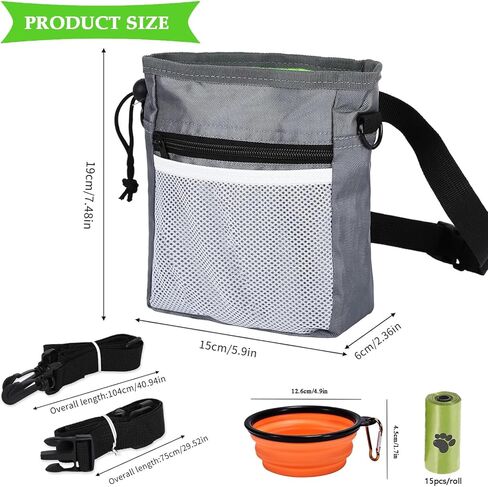 Dog Training Treat Pouch,Puppy Treat Bag,Treat Pouches for Pet Training-in Poop Bag Dispenser Including Collapsible Dog Bowl, Poop Bags in Kuwait