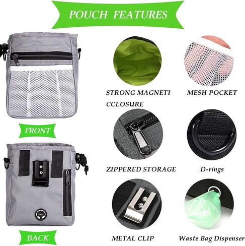 Dog Training Treat Pouch,Puppy Treat Bag,Treat Pouches for Pet Training-in Poop Bag Dispenser Including Collapsible Dog Bowl, Poop Bags in Kuwait