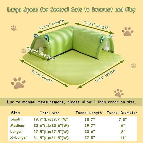 Cat Tunnel Bed for Indoor Cats, Play Tunnel and Cute Cat Bed, Cat Cave Cat Play Tunnel with Hanging Toy Balls, Detachable & Washable, Great Gift for Small Pets (27.5 Inch, Grey) in Saudi Arabia