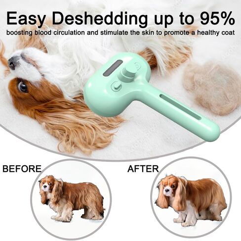 Cat Steam Brush 2024 NEW- Steamy Cat Dog Brush with Release Button and Cool Mist, 3 In 1 Water Brush for Indoor Cat and Dog, Steam Pet Brush for Shedding, Pet Hair Removal Comb with Water Tank (White) in Saudi Arabia