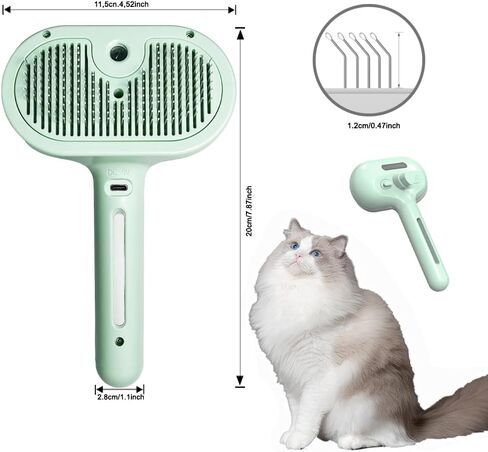 Cat Steam Brush 2024 NEW- Steamy Cat Dog Brush with Release Button and Cool Mist, 3 In 1 Water Brush for Indoor Cat and Dog, Steam Pet Brush for Shedding, Pet Hair Removal Comb with Water Tank (White) in Saudi Arabia