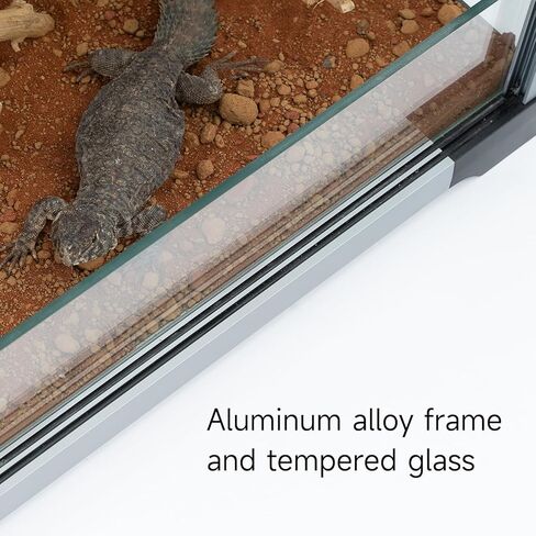 30 جالون خزان الزواحف الزجاجي تررم الزواحف، خزان التنين الملتحي مع التهوية العلوية، حاوية خزان الثعبان للسانكس، التنين الملتحي، أبو بريص الفهد 31''x15''x13'' in Kuwait