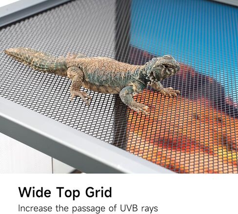 30 جالون خزان الزواحف الزجاجي تررم الزواحف، خزان التنين الملتحي مع التهوية العلوية، حاوية خزان الثعبان للسانكس، التنين الملتحي، أبو بريص الفهد 31''x15''x13'' in Kuwait