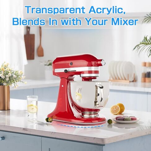 حصيرة منزلق للخلاط لخلاط حامل KitchenAid 4.5-5 QT، صينية منزلقة من الأكريليك الشفاف، حصيرة منزلق لخلاط المطبخ، ملحق الآيس كريم، ملحقات خلاط KitchenAid in Saudi Arabia