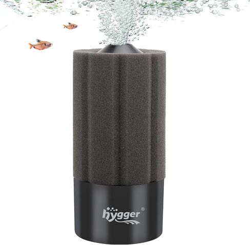 hygger Aquarium Sponge Filter, 1~20 Gallon Small Fish Tank Filter for Breeding Fry Shrimp Snails Betta Air-Powered Filter with Reusable Biochemical Ball & Spare Sponge Foam Filter in Saudi Arabia