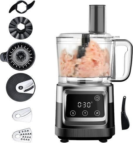 محضر طعام ديفي 8 أكواب، جدولة زمنية متقدمة وتحكم في السرعة، عصير 8 في 1، تقطيع، عجين، استحلاب، تقطيع، تقطيع وتقطيع القلي الفرنسي، للاستخدام المنزلي، 600 وات، أسود in Kuwait