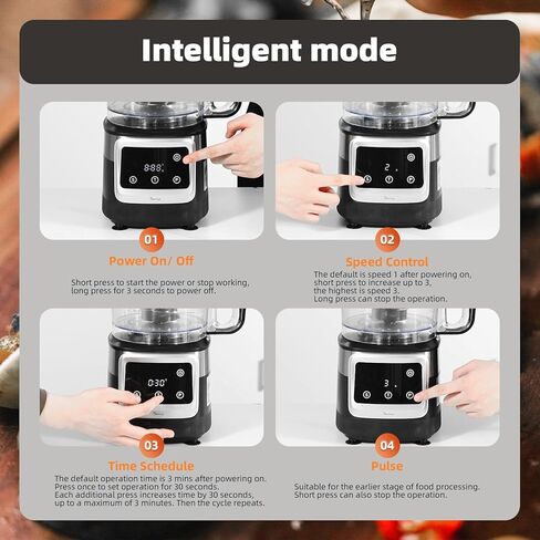 محضر طعام ديفي 8 أكواب، جدولة زمنية متقدمة وتحكم في السرعة، عصير 8 في 1، تقطيع، عجين، استحلاب، تقطيع، تقطيع وتقطيع القلي الفرنسي، للاستخدام المنزلي، 600 وات، أسود in Kuwait