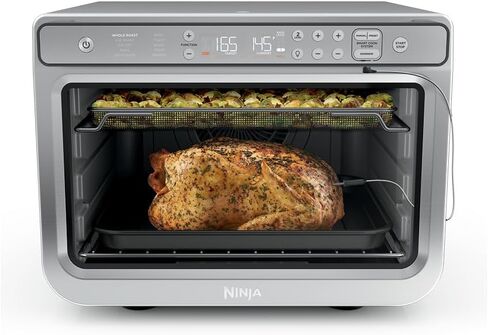 Ninja Prestige Smart XL with Pro Cook System 10-in-1 Air Fry Digital Countertop Convection Toaster Oven with Air Fry, Air Roast, Broil & Bake, Pro Cook Thermometer, 1800 Watts, Stainless Steel, DT551 in Saudi Arabia