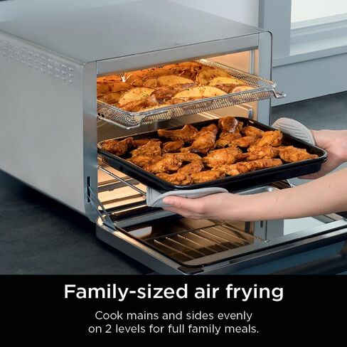 Ninja Prestige Smart XL with Pro Cook System 10-in-1 Air Fry Digital Countertop Convection Toaster Oven with Air Fry, Air Roast, Broil & Bake, Pro Cook Thermometer, 1800 Watts, Stainless Steel, DT551 in Saudi Arabia